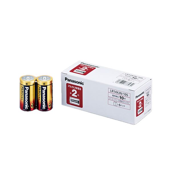 （まとめ） パナソニック アルカリ乾電池 単2形 LR14XJN/10S 1パック（10本） 〔×4セット〕〔代引不可〕の通販はその他電池・延長コード