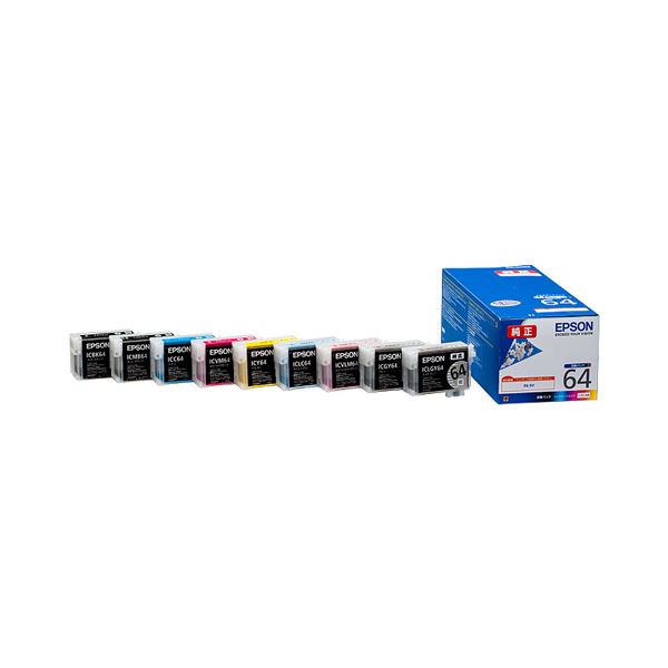 （まとめ） エプソン EPSON インクカートリッジ 9色パック IC9CL64 1箱（9個：各色1個） 〔×3セット〕〔代引不可〕