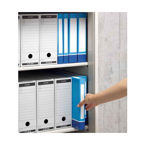 （まとめ） TANOSEE ファイルボックス A4 背幅32mm 青 1パック（5冊） 〔×5セット〕〔代引不可〕の通販は