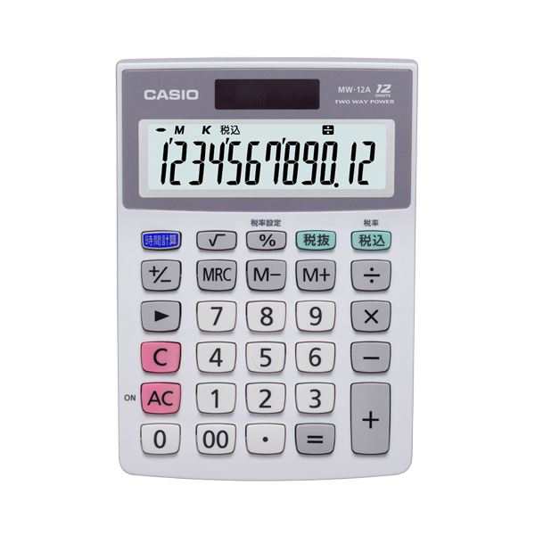 (まとめ) カシオ CASIO 特大表示電卓 12桁 ミニジャストサイズ MW-12A-N 1台 〔×5セット〕〔代引不可〕