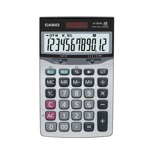 (まとめ) カシオ CASIO 本格実務電卓 12桁 ジャストサイズ JF-120VB-N 1台 〔×5セット〕〔代引不可〕