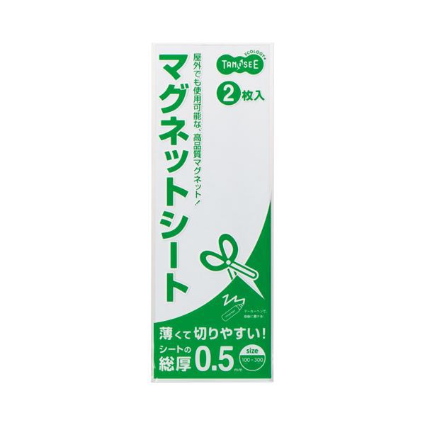 （まとめ） TANOSEE マグネットカラーシート ライト 300×100×0.5mm 白 1セット（20枚：2枚×10パック） 〔×2セット〕〔代引不可〕