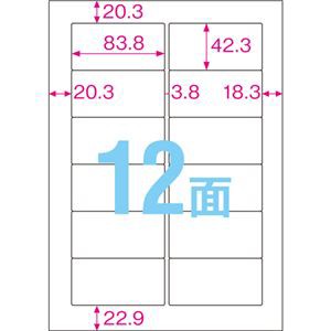 （まとめ） TANOSEE 屋外用ラベル レーザー用 A4 12面 1冊（20枚） 〔×5セット〕〔代引不可〕の通販は