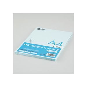 （まとめ） TANOSEE αエコカラーペーパーII A4 ライトブルー 少枚数パック 1冊（100枚） 〔×15セット〕〔代引不可〕の通販は
