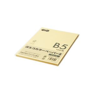 まとめ） TANOSEE αエコカラーペーパーII B5 クリーム 少枚数パック 1 