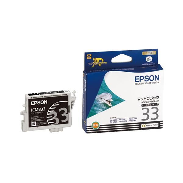 (まとめ) エプソン EPSON インクカートリッジ マットブラック ICMB33 1個 〔×4セット〕〔代引不可〕の通販は