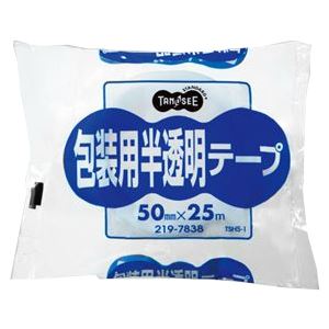 （まとめ） TANOSEE 包装用半透明テープ 50mm×25m 1巻 〔×15セット〕〔代引不可〕の通販は 6,945円