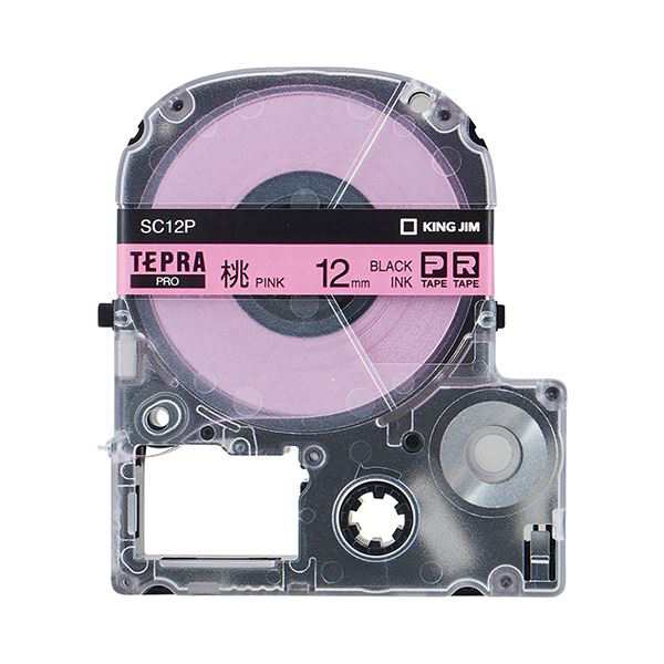 （まとめ） キングジム テプラ PRO テープカートリッジ パステル 12mm ピンク／黒文字 SC12P 1個 〔×5セット〕〔代引不可〕の通販は