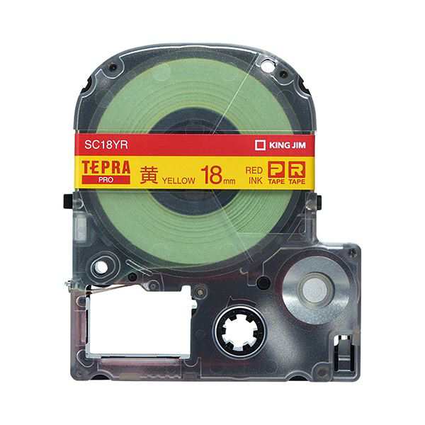 （まとめ） キングジム テプラ PRO テープカートリッジ パステル 18mm 黄／赤文字 SC18YR 1個 〔×4セット〕〔代引不可〕の通販は