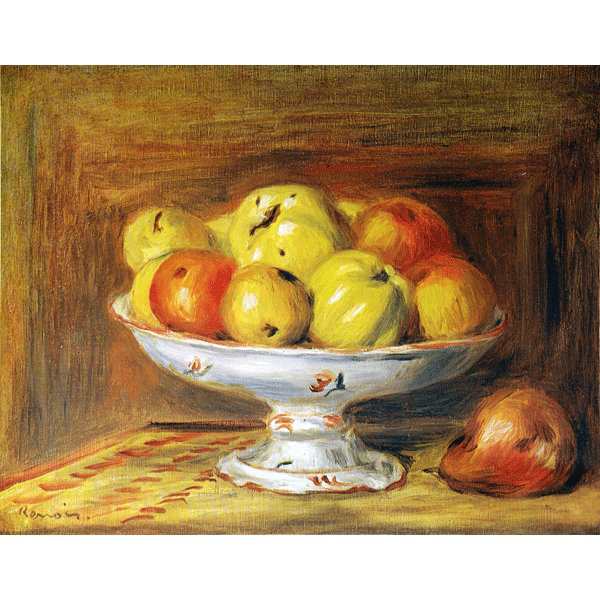 世界の名画シリーズ、プリハード複製画 ピエール・オーギュスト・ルノアール作 「リンゴ」（額縁付）〔代引不可〕のサムネイル
