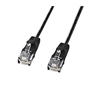 (まとめ)サンワサプライ カテゴリ6準拠極細LANケーブル (ブラック、15m) KB-SL6-15BK〔×2セット〕〔代引不可〕の通販は