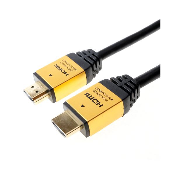 （まとめ）HORIC HDMIケーブル 1m ゴールド HDM10-881GD〔×5セット〕〔代引不可〕