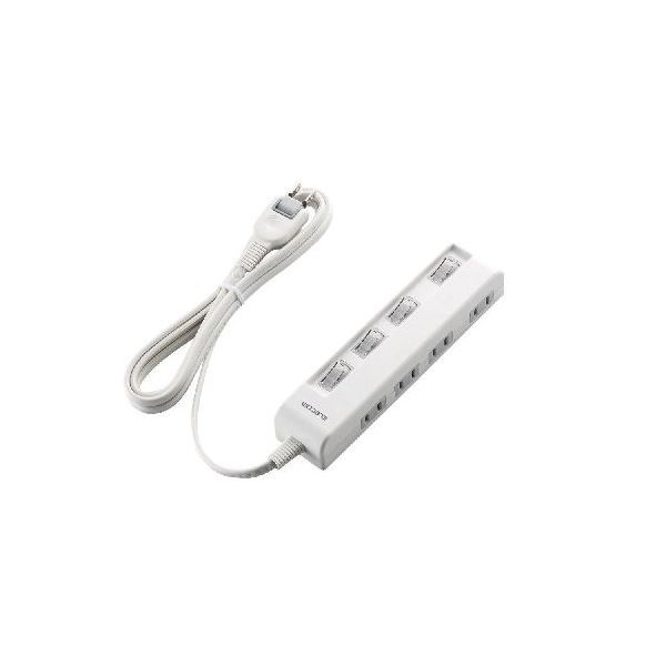 (まとめ)エレコム 個別スイッチ付省エネタップ(横挿しタイプ) T-E5C-2420WH〔×3セット〕〔代引不可〕
