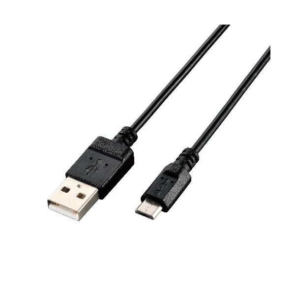 (まとめ)エレコム エコUSB2.0ケーブル(A-microBタイプ) U2C-JAMB06BK〔×5セット〕〔代引不可〕