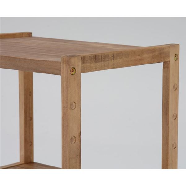 オープンラック 収納棚 3段 幅75cm×奥行28cm 木製 ライトブラウン マルチ リビング ダイニング キッチン〔代引不可〕の通販は