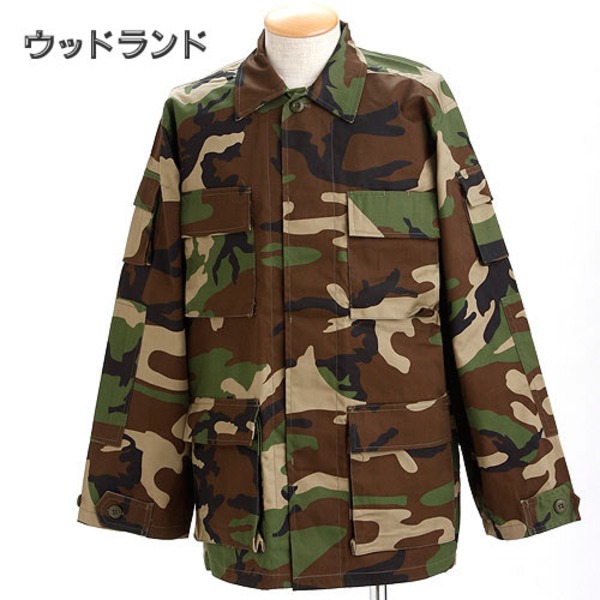 アメリカ軍 BDUジャケット/迷彩ジャケット 〔Sサイズ〕 JB001YN ウッドランド 〔レプリカ〕〔代引不可〕の通販は