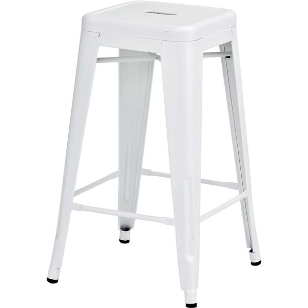 カウンターチェア ハイチェア 幅41cm アイボリー 4脚セット スチール製 スタッキング可 クレールハイスツール リビング〔代引不可〕