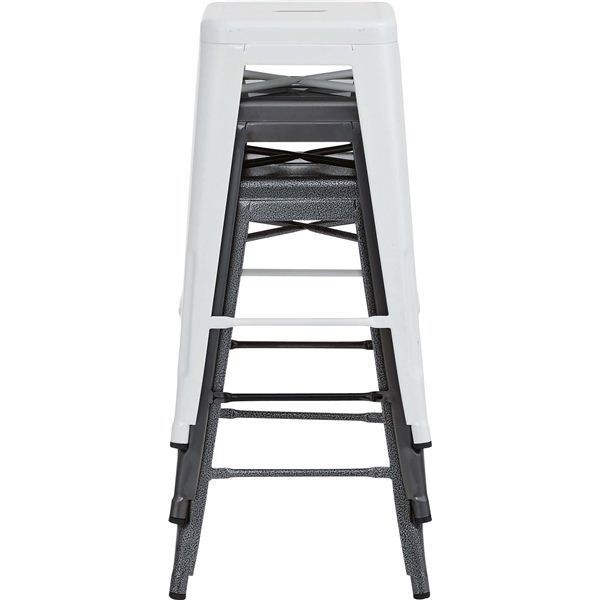 カウンターチェア ハイチェア 幅41cm ブラック 4脚セット スチール製 スタッキング可 クレールハイスツール リビング〔代引不可〕 スツール（背もたれなし）