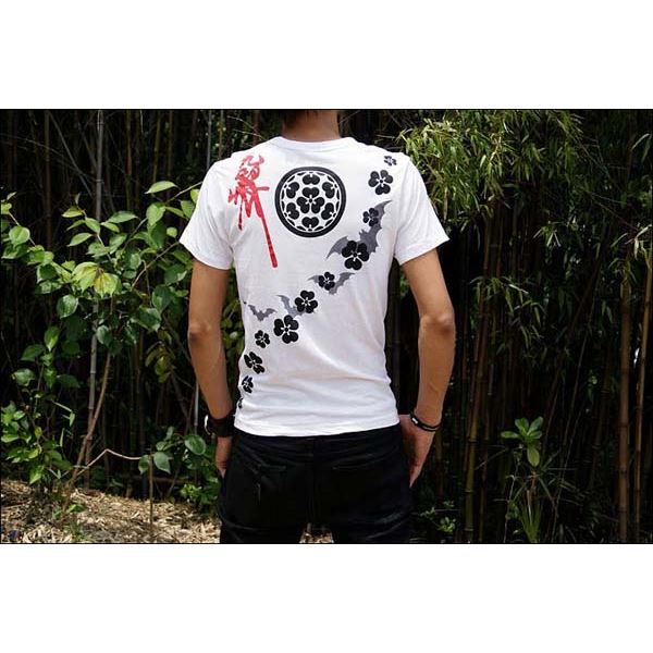 戦国武将Tシャツ 〔長宗我部元親 七つ方喰〕 XSサイズ 半袖 ホワイト(白) 〔Uネック おもしろ〕〔代引不可〕の通販は 7,290円