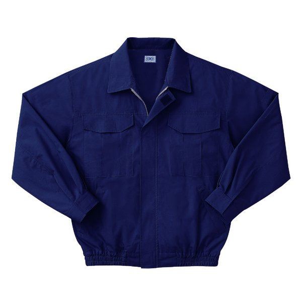 KU90550 空調服 R 綿薄手 長袖ブルゾン 服のみ ダークブルー LLサイズ〔代引不可〕