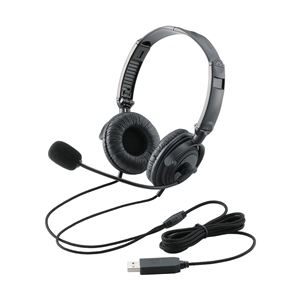 エレコム 折りたたみヘッドセット(両耳オーバーヘッド)/1.8m/USB/ブラック HS-HP20UBK〔代引不可〕の通販は