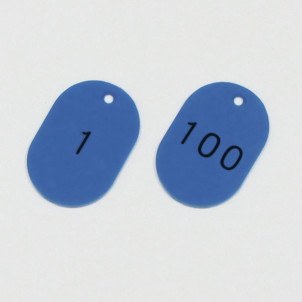 番号小判札 小判札453-BL(1〜100) カラー：ブルー 〔100枚1組〕〔代引不可〕