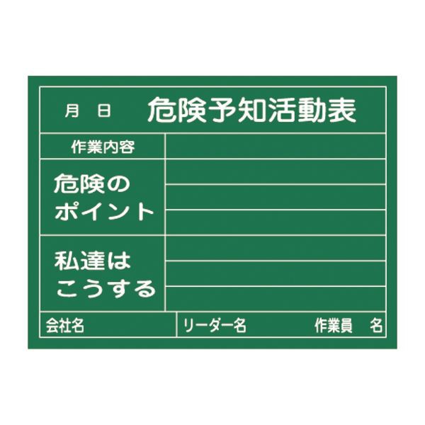 危険予知活動黒板〔木製〕 危険予知活動表 作業内容 危険のポイント