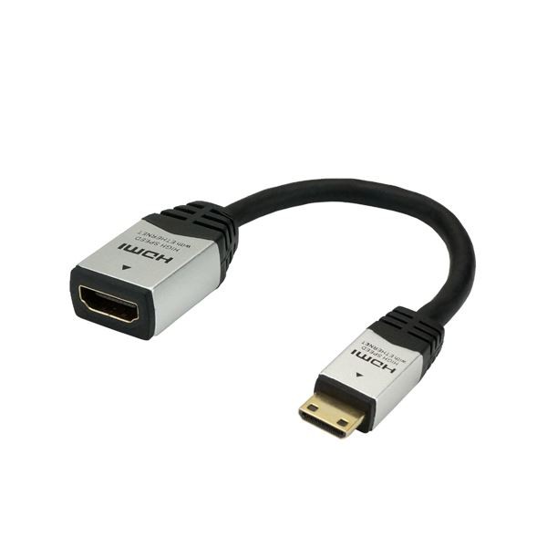 （まとめ）HORIC HDMI-HDMI MINI変換アダプタ 7cm シルバー HCFM07-010〔×10セット〕〔代引不可〕