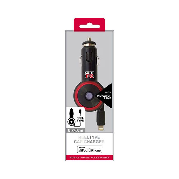 (まとめ)NISSAN 公式ライセンス品 GT-R REEL CAR CHARGER FOR IPHONE BLACK NRMDJ-R1BK〔×2セット〕〔代引不可〕の通販は 11,340円