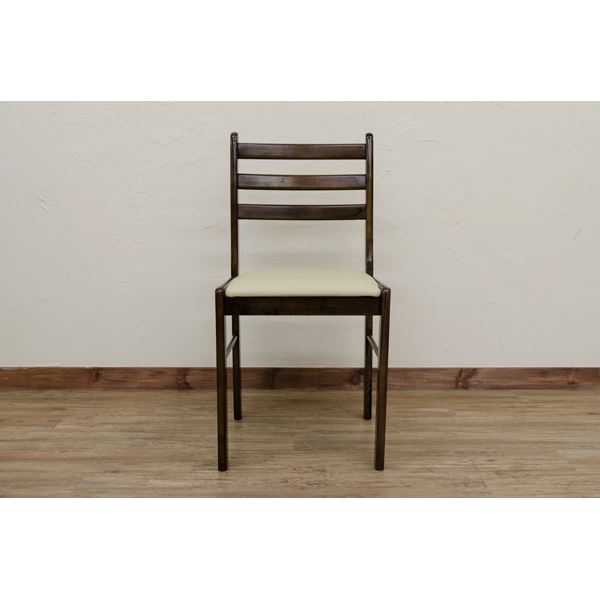 TORINO　ダイニングチェア　2脚セット　座面アイボリー　ウォールナット 新品・送料無料》TORINO ダイニングチェア 2脚セット 座面アイボリー