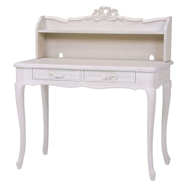 センターテーブル パソコンデスク 幅100cm 木製 ハンプトンシリーズ 姫系 引き出し付き アンティーク風 リビング ダイニング〔代引不可〕