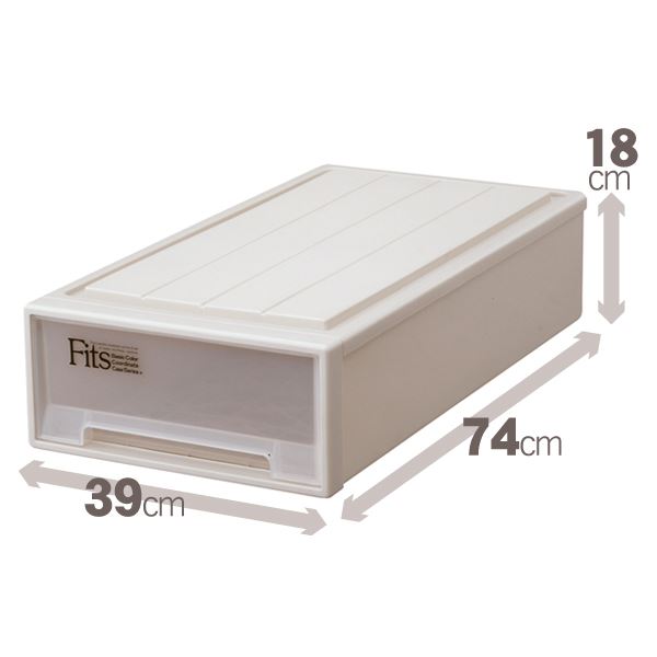 押入れ収納/衣装ケース 〔スリム〕 幅39cm×高さ18cm 『Fits フィッツケース』 日本製〔代引不可〕の通販は