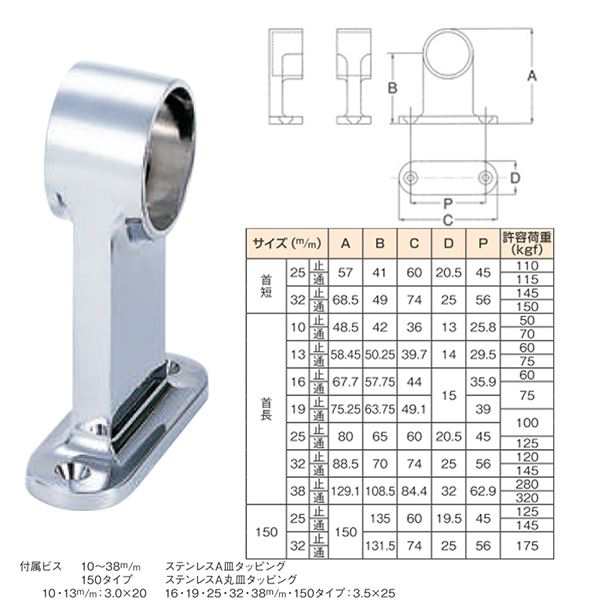 F型首長ブラケット 通 32mm [20個入]〔0901-01632〕-