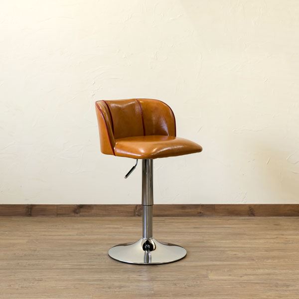【美品】サロン用　ブラウン 合成皮革 バースツール 高さ調整可能 美品】サロン用 ブラウン 合成皮革 バースツール 高さ調整可能