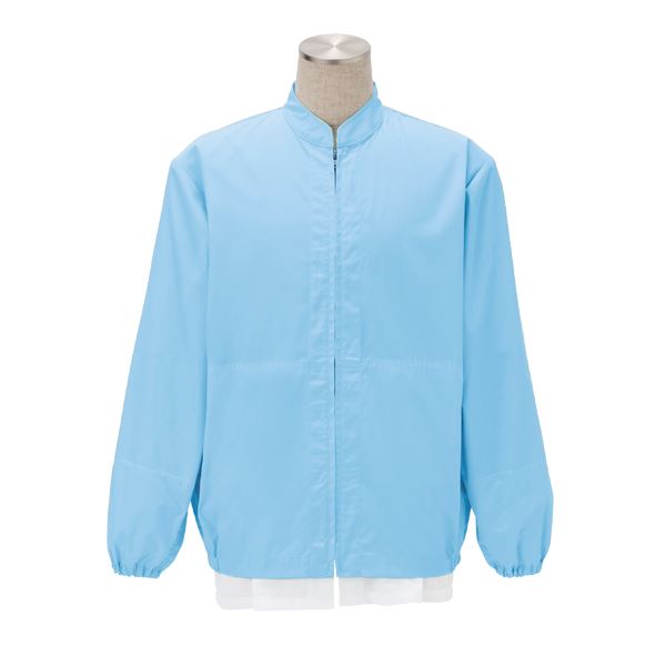 工場用白衣/ユニフォーム 〔男女兼用 Sサイズ/サックス〕 インナーネット付 ポケット無し 『workfriend』 SKA300〔代引不可〕の通販は 6,780円