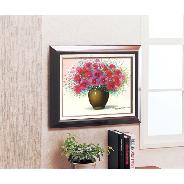 ☆桑山　茂☆「はな」油絵　10号　額縁セット ☆桑山茂☆「はな」油絵10号額縁セット