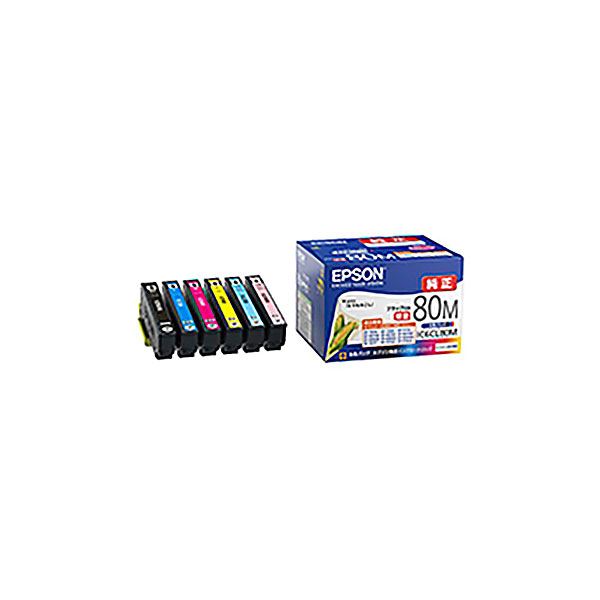 (業務用3セット) 〔純正品〕 EPSON エプソン インクカートリッジ/トナーカートリッジ 〔IC6CL80M 6色パック〕 黒のみ増量/80L〔代引不可〕