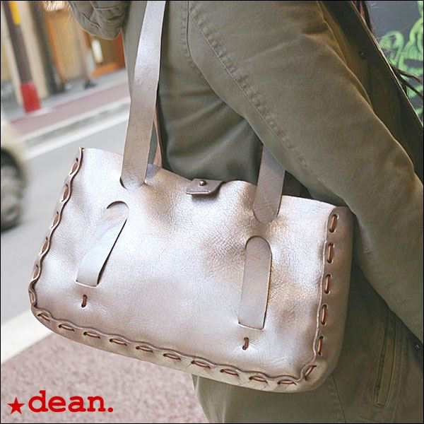 dean（ディーン） small whip stitched tote トートバッグ シルバー