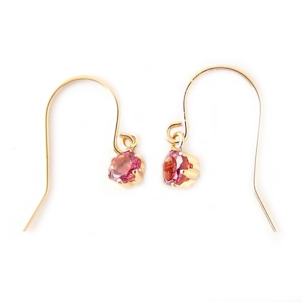 ピアス ピンクトルマリン K18 イエローゴールド 10月 誕生石 ジプシー フック ピアス シンプル〔代引不可〕の通販は 13,558円