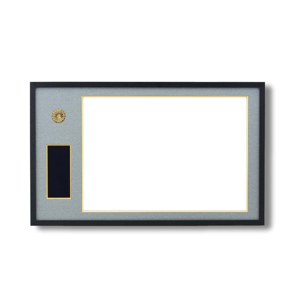 日本製 叙勲額/フレーム 〔褒賞サイズ(517×367mm)/黒／グレードンス〕 化粧箱/黄袋入り 褒賞勲章額〔代引不可〕の通販は 41,984円