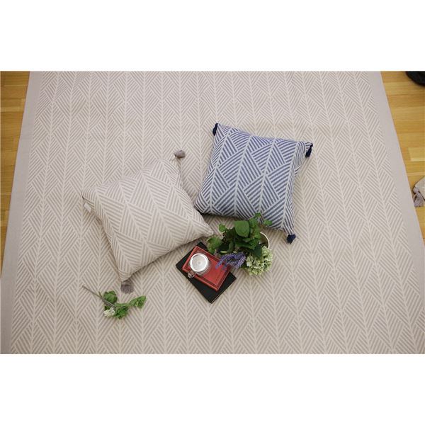 インド綿使用 背あてクッション/座布団 〔2枚組 ネイビー〕 45×45cm 『クラック』〔代引不可〕の通販は