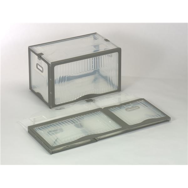リスボックス/コンテナボックス 〔53B クリア/グレー〕 軽量 折りたたみ 〔耐久性 衝撃性 耐候性〕〔代引不可〕の通販は