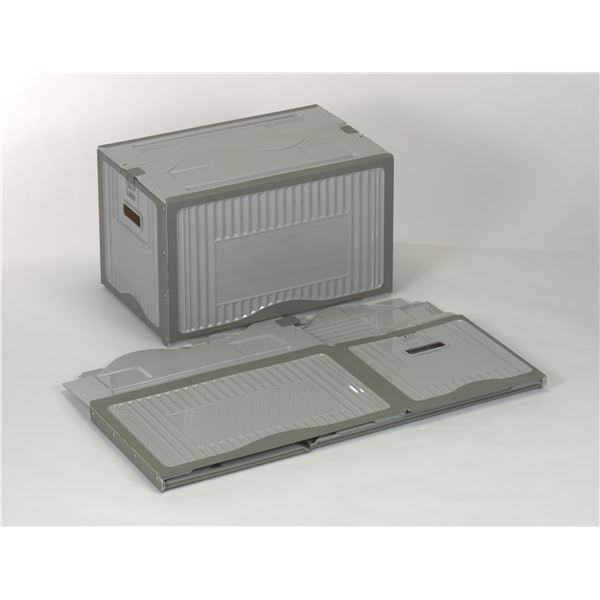 リスボックス/コンテナボックス 〔53B ライトグレー/グレー〕 軽量 折りたたみ 〔耐久性 衝撃性 耐候性〕〔代引不可〕の通販は