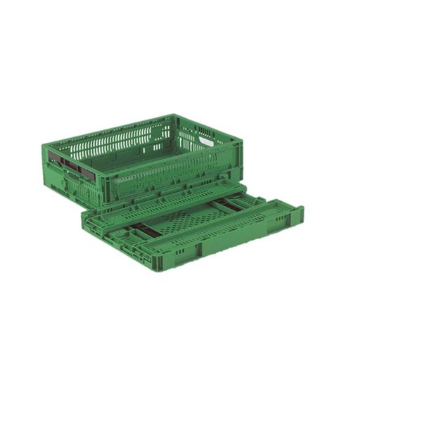 折りたたみコンテナー/オリコン 〔RS-MM17S〕 グリーン 材質：PP ワンタッチ組立〔代引不可〕