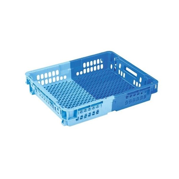 〔10個セット〕 業務用コンテナボックス/食品用コンテナー 〔NF-M26C浅〕 ダークブルー/ブルー 材質：PP〔代引不可〕の通販は 27,287円