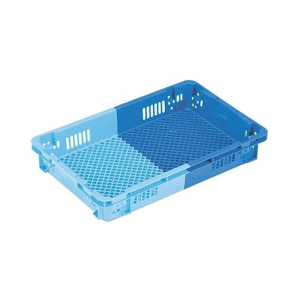 業務用コンテナボックス/食品用コンテナー 〔NF-M33浅〕 ダークブルー/ブルー 材質：PP〔代引不可〕