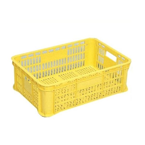 リステナー/網目コンテナボックス 〔MB-19〕 イエロー メッシュ構造 〔みかん 果物 野菜等収穫 保管 保存 物流〕〔代引不可〕 5,367円