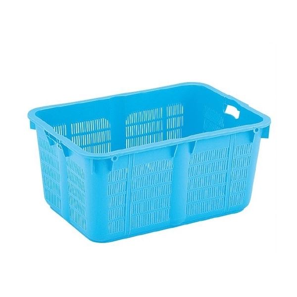 〔5個セット〕プラスケット/網目ボックス 〔No.1200 金具なし〕 ブルー スタッキング金具使用時：段積み可〔代引不可〕の通販は