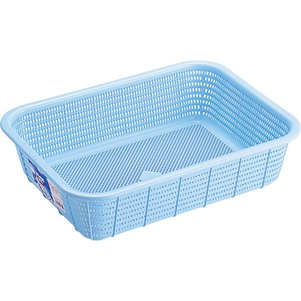 〔40セット〕 キッチンバスケット/キッチン用品 〔Lサイズ〕 ブルー 材質：PP メッシュ形状 『HOME＆HOME』〔代引不可〕