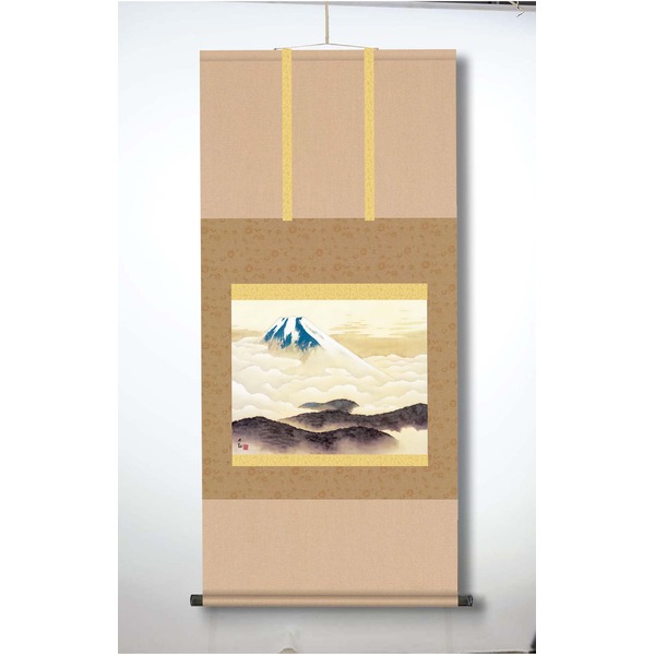 〔横山大観生誕150年〕富士図・富士絵画・高精彩特色技術絵 横山大観　霊峰富士掛軸(尺五)　霊峰不二〔代引不可〕の通販は